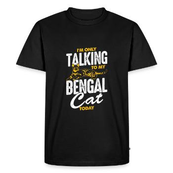 Funny Bengal Cat Leopard Cat Gift - Men's Premium Organic T-Shirt - black - Front - Nico (187cm)