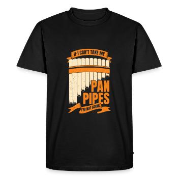Funny Pane Pipes Flute Player Gift - Men's Premium Organic T-Shirt - black - Front - Nico (187cm)