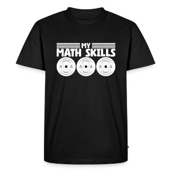 Weightlifter Weight Plates Bodybuilder Math - Men's Premium Organic T-Shirt - black - Front - Nico (187cm)