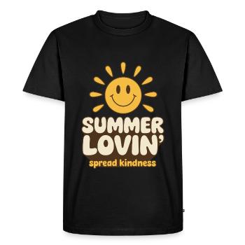 Summer Lovin' Spread Kindness - Men's Premium Organic T-Shirt - black - Front - Nico (187cm)