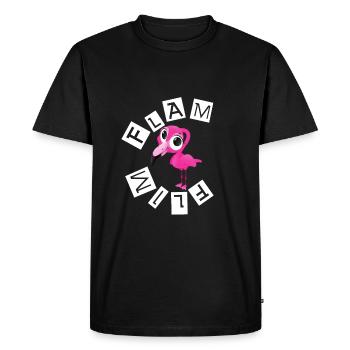 Oiseau flamant rose doux mignon Flim Flamingo - T-shirt Premium bio Homme - noir - Devant - Nico (187cm)