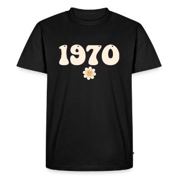 1970 - Cadeau né en 1970 - T-shirt Premium bio Homme - noir - Devant - Nico (187cm)