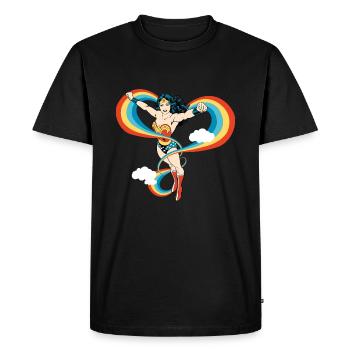 Wonder Woman arc-en-ciel sac - T-shirt Premium bio Homme - noir - Devant - Nico (187cm)