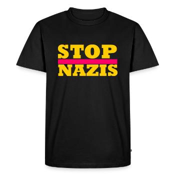 Arrêtez les nazis - T-shirt Premium bio Homme - noir - Devant - Nico (187cm)