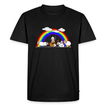 Sheep smoking weed - Men's Premium Organic T-Shirt - black - Front - Nico (187cm)