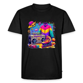La nostalgie rétro des années 90 - T-shirt Premium bio Homme - noir - Devant - Nico (187cm)