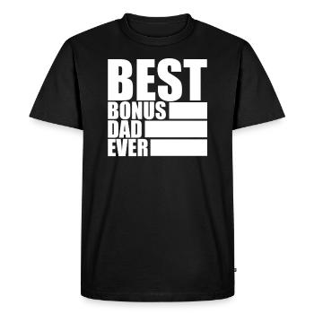 Beau père père père - T-shirt Premium bio Homme - noir - Devant - Nico (187cm)