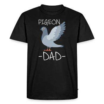 Pigeon papa père papa colombe père - T-shirt Premium bio Homme - noir - Devant - Nico (187cm)
