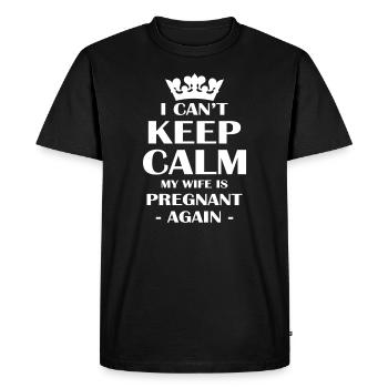 Je ne peux pas garder mon calme ma femme est à nouveau enceinte - T-shirt Premium bio Homme - noir - Devant - Nico (187cm)