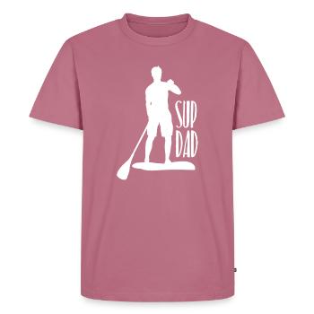 SUP Dad Father Papa Stand Up Paddle - Men's Premium Organic T-Shirt - mauve - Front - Nico (187cm)