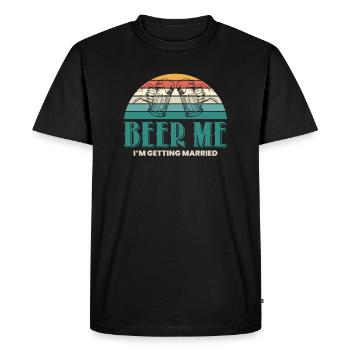 Bière moi je me marie JGA groom - T-shirt Premium bio Homme - noir - Devant - Nico (187cm)
