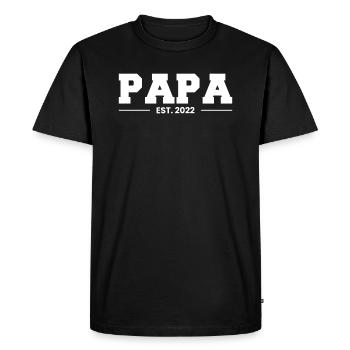 Papa Est. 2022 Cadeau Futur Père - T-shirt Premium bio Homme - noir - Devant - Nico (187cm)