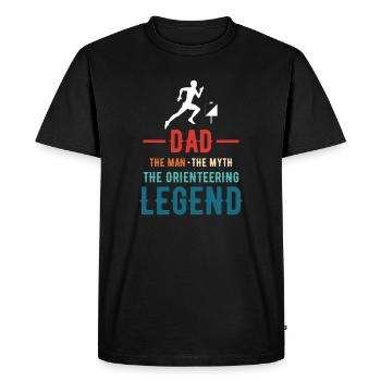 Papa L’homme Le mythe La légende de la course d’orientation - T-shirt Premium bio Homme - noir - Devant - Nico (187cm)