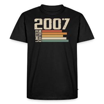 2007 Vintage - Retro 2007 Cadeau Anniversaire 2007 - T-shirt Premium bio Homme - noir - Devant - Nico (187cm)