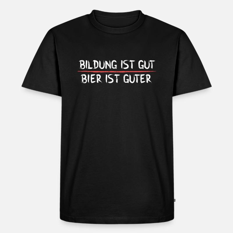 Bier ist guter - Männer Premium Bio T-Shirt - Schwarz