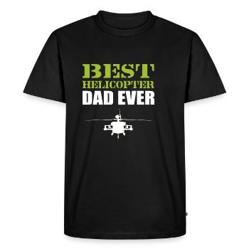 Cadeau de père pilote d’hélicoptère - T-shirt Premium bio Homme - noir - Devant - Nico (187cm)