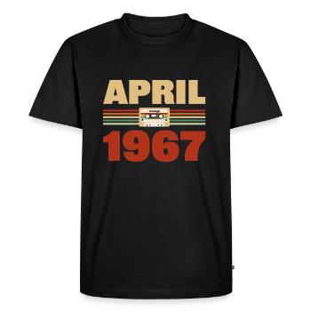 56e anniversaire Avril Né en 1967 Idée cadeau - T-shirt Premium bio Homme - noir - Devant - Nico (187cm)