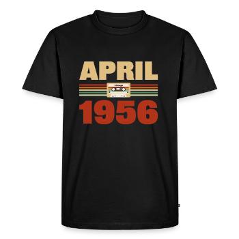 67e anniversaire Avril Né en 1956 Idée cadeau - T-shirt Premium bio Homme - noir - Devant - Nico (187cm)