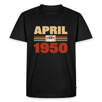 73e anniversaire Avril né en 1950 Idée cadeau - T-shirt Premium bio Homme - noir - Devant - Nico (187cm)
