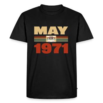 52e anniversaire mai millésime 1971 Idée cadeau - T-shirt Premium bio Homme - noir - Devant - Nico (187cm)