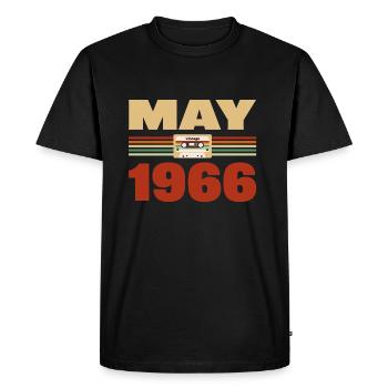 57e anniversaire mai millésime 1966 Idée cadeau - T-shirt Premium bio Homme - noir - Devant - Nico (187cm)