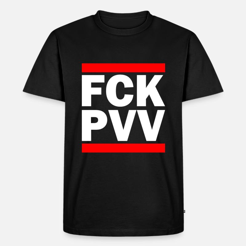 Fck pvv - Männer Premium Bio T-Shirt - Schwarz