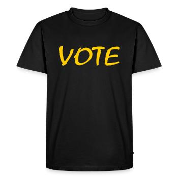Vote - Men's Premium Organic T-Shirt - black - Front - Nico (187cm)