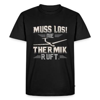Planeur - T-shirt Premium bio Homme - noir - Devant - Nico (187cm)