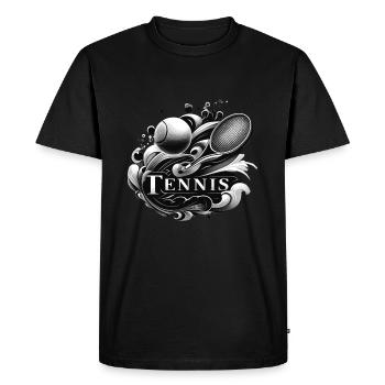 Le tennis est un sport pour les hommes et les femmes - T-shirt Premium bio Homme - noir - Devant - Nico (187cm)
