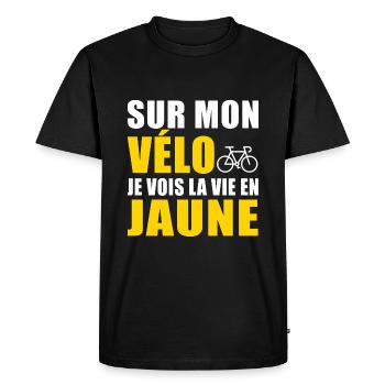 Vélo Cadeau Humour velo vélos velos - T-shirt Premium bio Homme - noir - Devant - Nico (187cm)