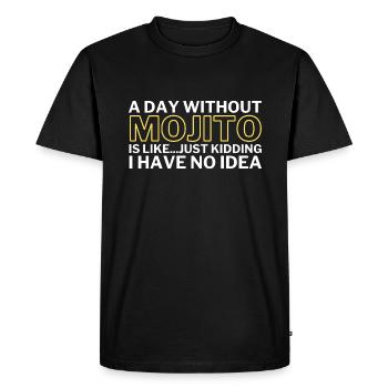 Mojito Funny A Day Without Mojito - Men's Premium Organic T-Shirt - black - Front - Nico (187cm)