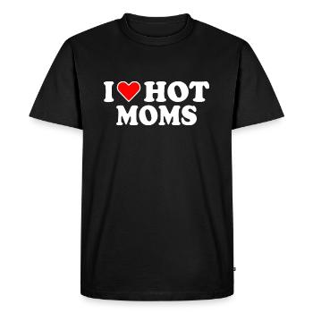 I love hot moms - T-shirt Premium bio Homme - noir - Devant - Nico (187cm)