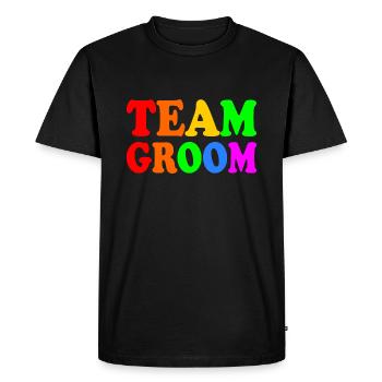 Team groom - T-shirt Premium bio Homme - noir - Devant - Nico (187cm)