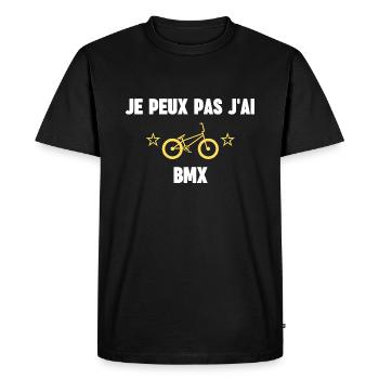 je peux pas j'ai bmx - T-shirt Premium bio Homme - noir - Devant - Nico (187cm)