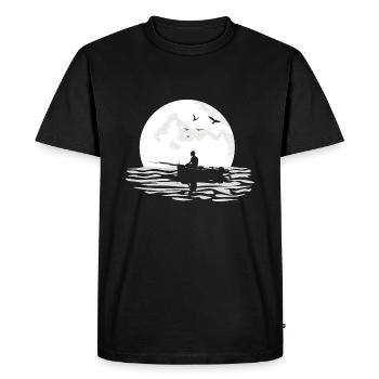 Pêcheur solitaire au clair de lune 4 - T-shirt Premium bio Homme - noir - Devant - Nico (187cm)