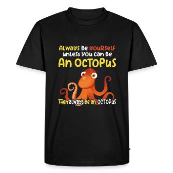 Soyez une pieuvre - Fun Octopus Design - T-shirt Premium bio Homme - noir - Devant - Nico (187cm)
