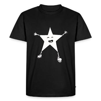 Christmas star, cute with a smile - Men's Premium Organic T-Shirt - black - Front - Nico (187cm)