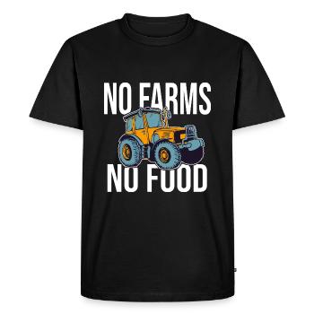 no farms no food - Men's Premium Organic T-Shirt - black - Front - Nico (187cm)