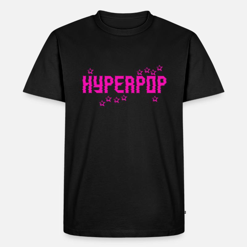Retro 90s Hyperpop Aesthetic Music - Männer Premium Bio T-Shirt - Schwarz