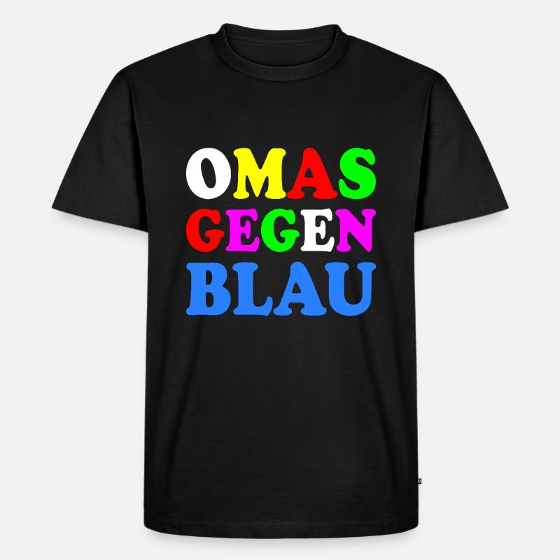 Omas gegen blau - Männer Premium Bio T-Shirt - Schwarz