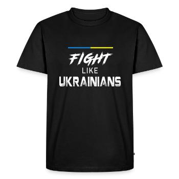 Combattez comme les Ukrainiens - T-shirt Premium bio Homme - noir - Devant - Nico (187cm)