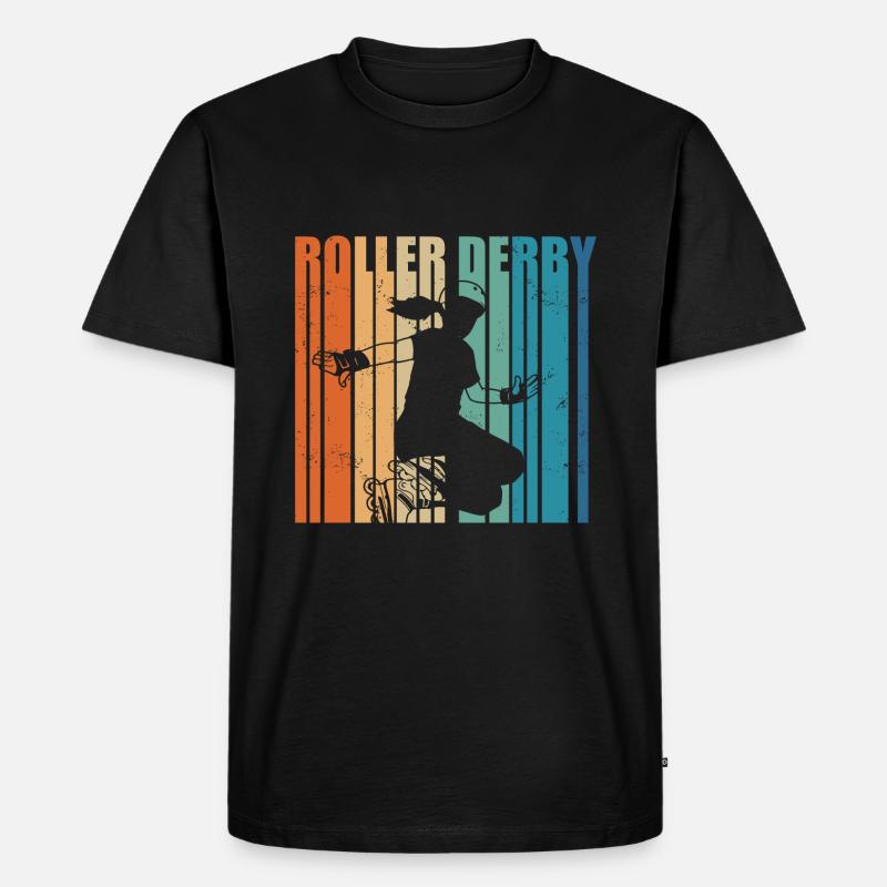Roller Derby - Männer Premium Bio T-Shirt - Schwarz