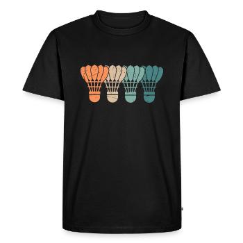 Joueur de badminton Joueur de badminton vintage - T-shirt Premium bio Homme - noir - Devant - Nico (187cm)