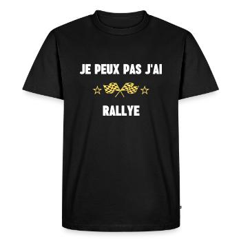 je peux pas j'ai rallye - T-shirt Premium bio Homme - noir - Devant - Nico (187cm)