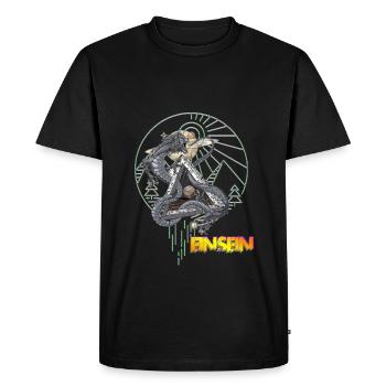 Through circulation - the circle eats itself up - Men's Premium Organic T-Shirt - black - Front - Nico (187cm)
