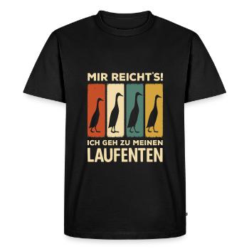 J’en ai assez, je vais à mes canards qui courent - T-shirt Premium bio Homme - noir - Devant - Nico (187cm)