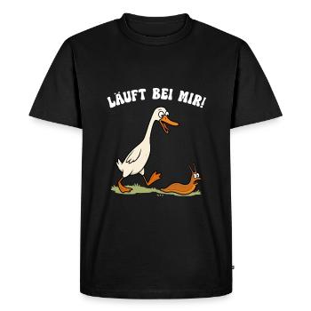 Runner duck runs with me Runner Duck Snail Duck - Men's Premium Organic T-Shirt - black - Front - Nico (187cm)
