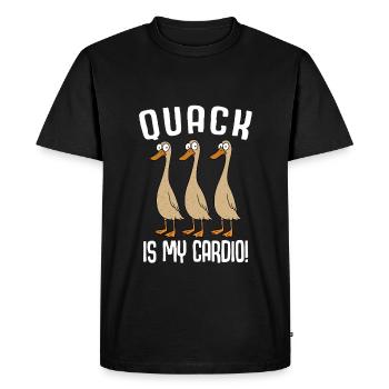 Drôle de canard canard coin-coin est mon cardio - T-shirt Premium bio Homme - noir - Devant - Nico (187cm)