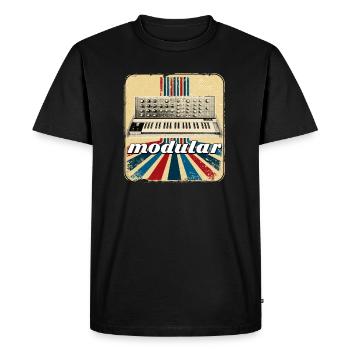 Synthétiseur Retro ADSR Analog Modular Techno - T-shirt Premium bio Homme - noir - Devant - Nico (187cm)