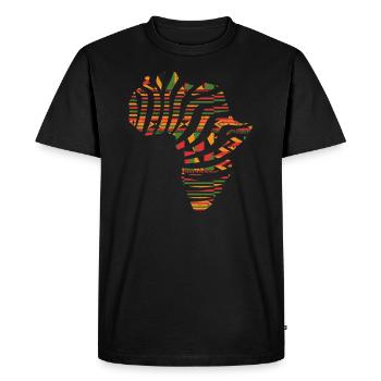 Afrique Kene Ghana Afrique du Sud Africain Kente - T-shirt Premium bio Homme - noir - Devant - Nico (187cm)